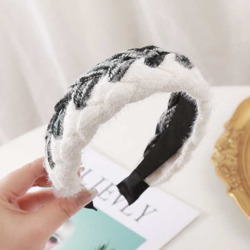Wholesale Double Color Woolen Wide-brimmed Headband